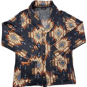 Simply Southern Men’s Southwestern Knit Shawl Neck Cardigan XXL Aztec Grandpa